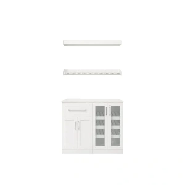 NewAge Products Home Bar 42-in x 80-in White Rectangle Bar Cabinet