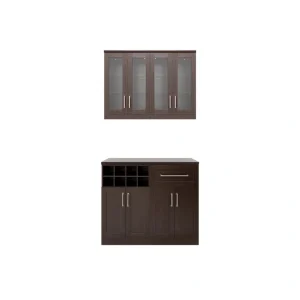 NewAge Products Home Bar 42-in x 85-in Brown Rectangle Bar Cabinet