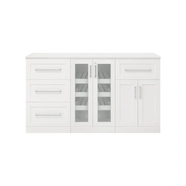 NewAge Products Home Bar 63-in x 36-in White Rectangle Bar Cabinet