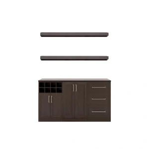 NewAge Products Home Bar 63-in x 80-in Brown Rectangle Bar Cabinet T726918740