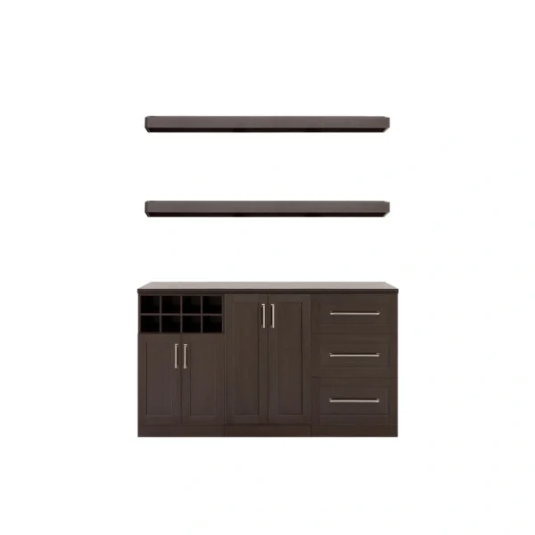 NewAge Products Home Bar 63-in x 80-in Brown Rectangle Bar Cabinet T726918740