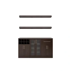 NewAge Products Home Bar 63-in x 80-in Brown Rectangle Bar Cabinet T726918744
