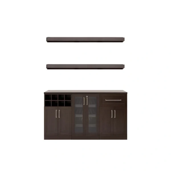 NewAge Products Home Bar 63-in x 80-in Brown Rectangle Bar Cabinet T726918744