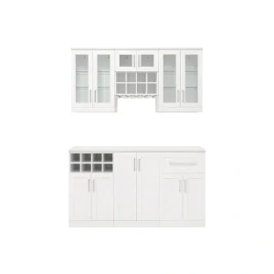 NewAge Products Home Bar 63-in x 85-in White Rectangle Bar Cabinet T726918737