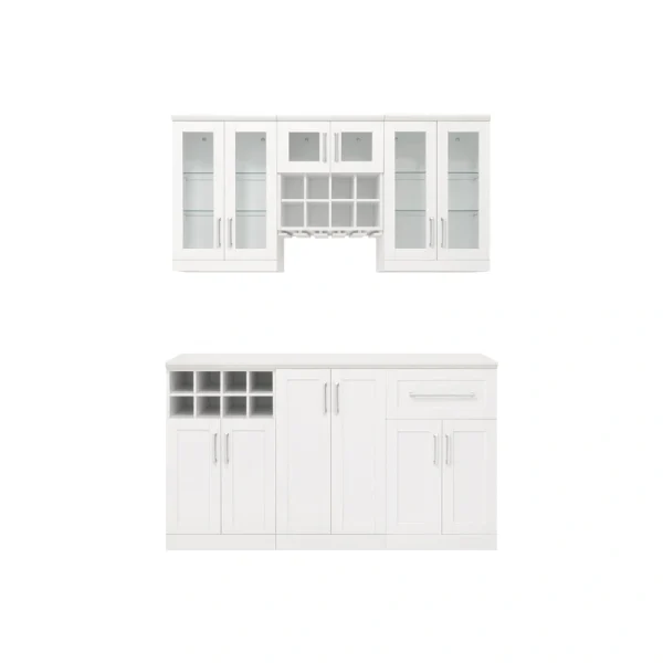 NewAge Products Home Bar 63-in x 85-in White Rectangle Bar Cabinet T726918737