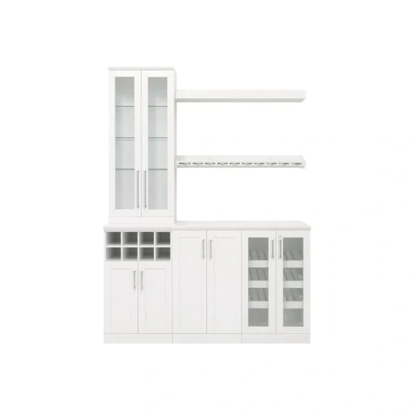 NewAge Products Home Bar 63-in x 85-in White Rectangle Bar Cabinet T726918743