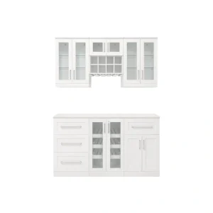 NewAge Products Home Bar 63-in x 85-in White Rectangle Bar Cabinet T726918745