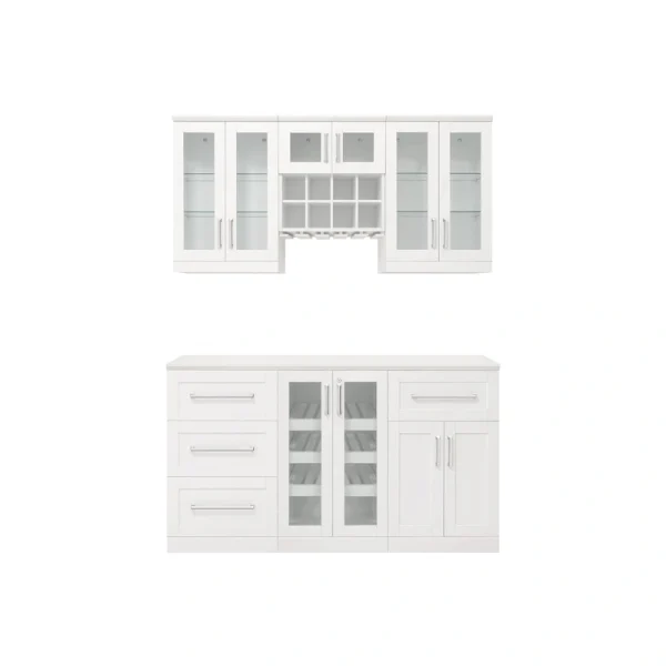 NewAge Products Home Bar 63-in x 85-in White Rectangle Bar Cabinet T726918745