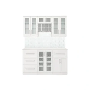 NewAge Products Home Bar 63-in x 85-in White Rectangle Bar Cabinet T726918747