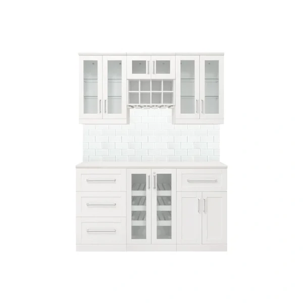 NewAge Products Home Bar 63-in x 85-in White Rectangle Bar Cabinet T726918747