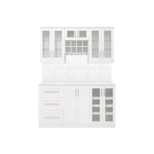 NewAge Products Home Bar 63-in x 85-in White Rectangle Bar Cabinet T726918748