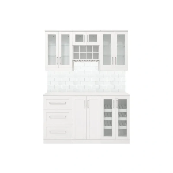 NewAge Products Home Bar 63-in x 85-in White Rectangle Bar Cabinet T726918748