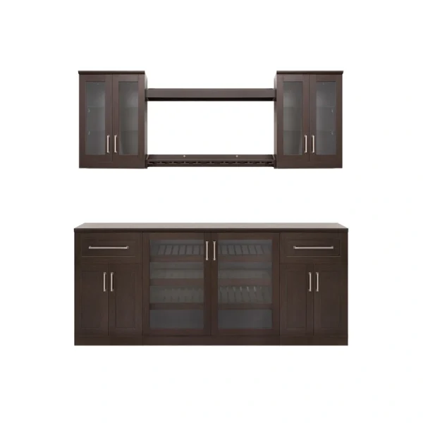 NewAge Products Home Bar 84-in x 85-in Brown Rectangle Bar Cabinet