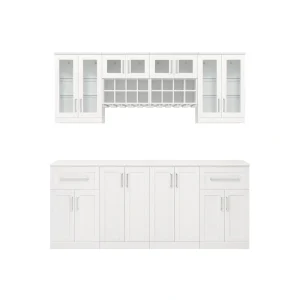 NewAge Products Home Bar 84-in x 85-in White Rectangle Bar Cabinet T726918730