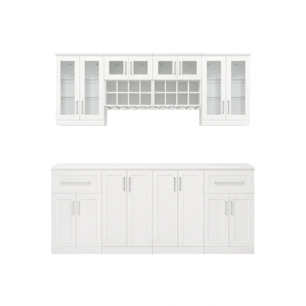 NewAge Products Home Bar 84-in x 85-in White Rectangle Bar Cabinet T726918730