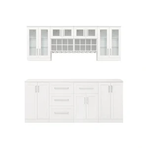 NewAge Products Home Bar 84-in x 85-in White Rectangle Bar Cabinet T726918733