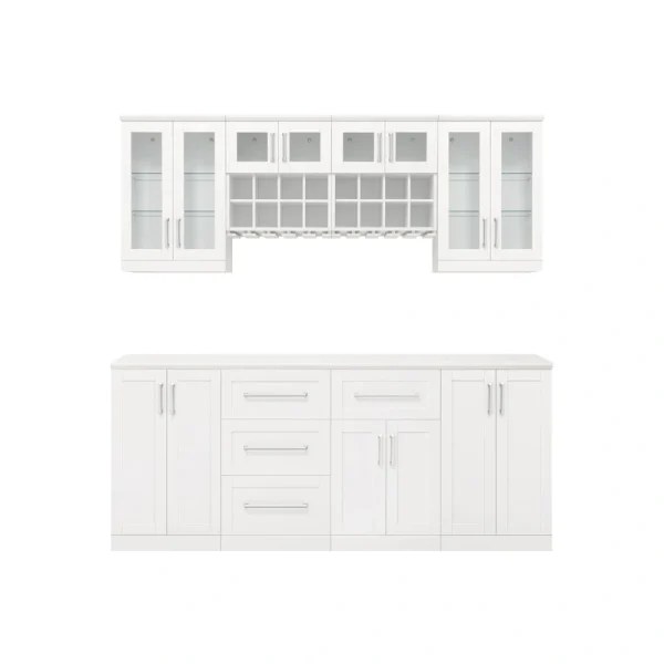 NewAge Products Home Bar 84-in x 85-in White Rectangle Bar Cabinet T726918733