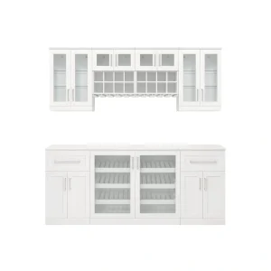 NewAge Products Home Bar 84-in x 85-in White Rectangle Bar Cabinet T726918735