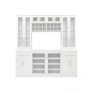 NewAge Products Home Bar 84-in x 85-in White Rectangle Bar Cabinet T726918736