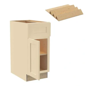 Newport 18 in. W x 24 in. D x 34.5 in. H Assembled Plywood Base Kitchen Cabinet in Blended Cream with Spice Soft Cls LH