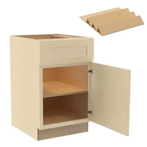 Newport 21 in. W x 24 in. D x 34.5 in. H Assembled Plywood Base Kitchen Cabinet in Blended Cream with Spice Soft Cls RH