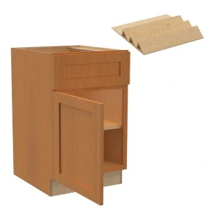 Newport 21 in. W x 24 in. D x 34.5 in. H Assembled Plywood Base Kitchen Cabinet in Cinnamon with Spice Soft Close LH