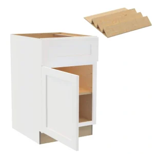 Newport 21 in. W x 24 in. D x 34.5 in. H Assembled Plywood Base Kitchen Cabinet in Pacific White with Spice Soft Cls LH