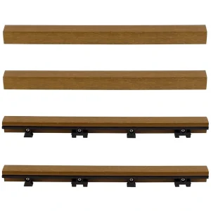 NewTechWood 1-in x 12-in 4-Pack Peruvian Teak Prefinished Composite Deck Tile (1-sq ft)