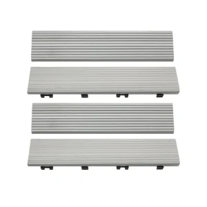 NewTechWood 2-in x 12-in 4-Pack Icelandic So-mK e White Prefinished Composite Deck Tile (1-sq ft)