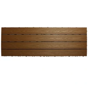 NewTechWood 36-in x 12-in 5-Pack Peruvian Teak Prefinished Composite Deck Tile (15-sq ft)