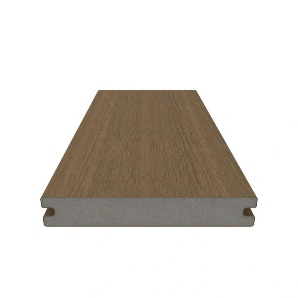 NewTechWood Magellan Solid Board with Groove 1-in x 6-in x 8-ft Peruvian Teak Grooved Composite Deck Board