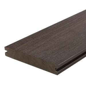 NewTechWood Magellan Solid Board with Groove 1-in x 6-in x 8-ft Spanish Walnut Grooved Composite Deck Board