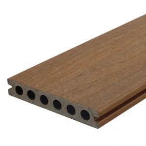NewTechWood Voyager Hollow Board 1-in x 6-in x 8-ft Peruvian Teak Grooved Composite Deck Board