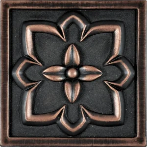 Nichetiles Crown Oil-Rubbed Bronze 4 x 4 Metal Composite Insert Tile