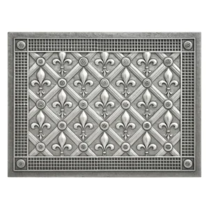 Nichetiles Fleur De Lis Brushed Nickel 12 x 16 Metal Composite Mural Tile