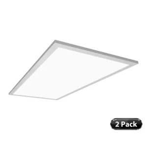 NICOR TGL1 2 ft. x 4 ft. 300-Watt Equivalent Integrated LED White Troffer, 3500K, 2-Pack