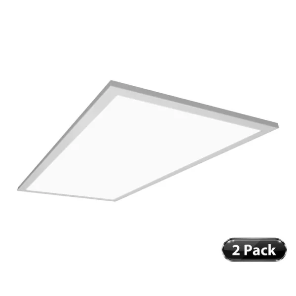 NICOR TGL1 2 ft. x 4 ft. 300-Watt Equivalent Integrated LED White Troffer, 4000K, 2-Pack