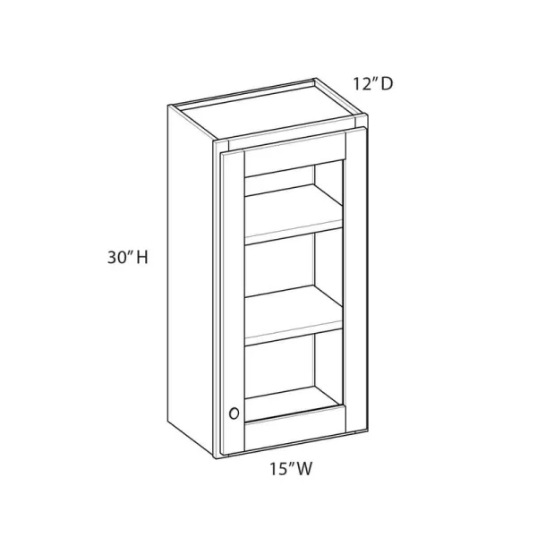 Norfolk Assembled 15 in. W x 30 in. H x 12 in. D Plywood Frosted Glass Door Wall Cabinet in Painted White
