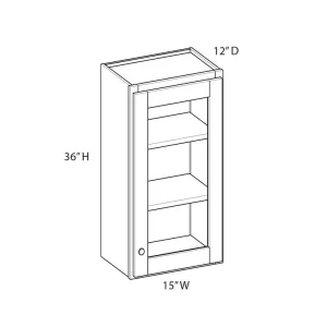Norfolk Assembled 15 in. W x 36 in. H x 12 in. D Plywood Frosted Glass Door Wall Cabinet in Painted White