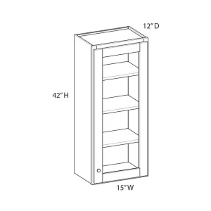 Norfolk Assembled 15 in. W x 42 in. H x 12 in. D Plywood Frosted Glass Door Wall Cabinet in Painted White