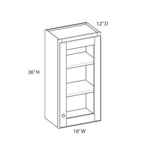 Norfolk Assembled 18 in. W x 36 in. H x 12 in. D Plywood Frosted Glass Door Wall Cabinet in Painted White