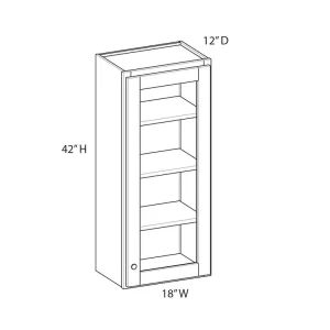 Norfolk Assembled 18 in. W x 42 in. H x 12 in. D Plywood Frosted Glass Door Wall Cabinet in Painted White