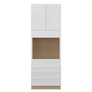 Norfolk Assembled 33 in. W x 96 in. H x 24 in. D Plywood Oven Pantry Cabinet in Painted White