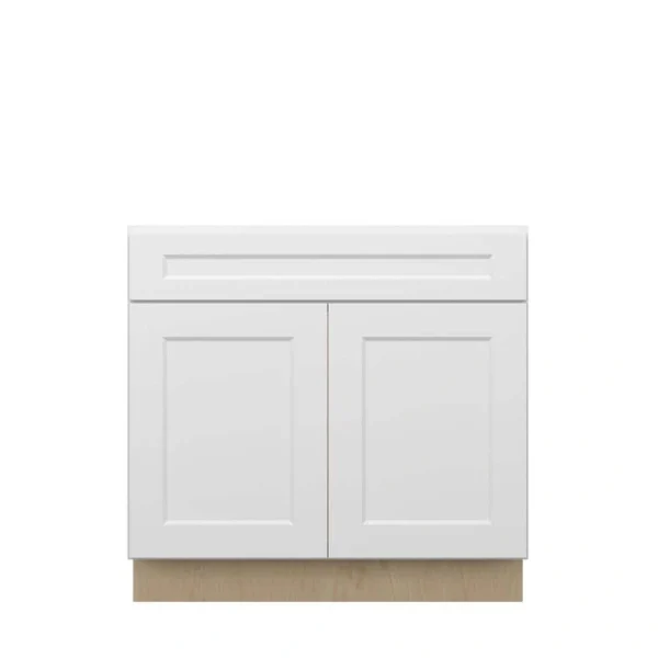 Norfolk Assembled 36 in. W x 34.5 in. H x 24 in. D Plywood Sink Base Cabinet in Painted White