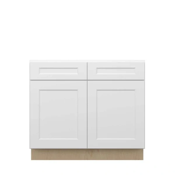 Norfolk Assembled 39 in. W x 34.5 in. H x 24 in. D Plywood Base Cabinet in Painted White