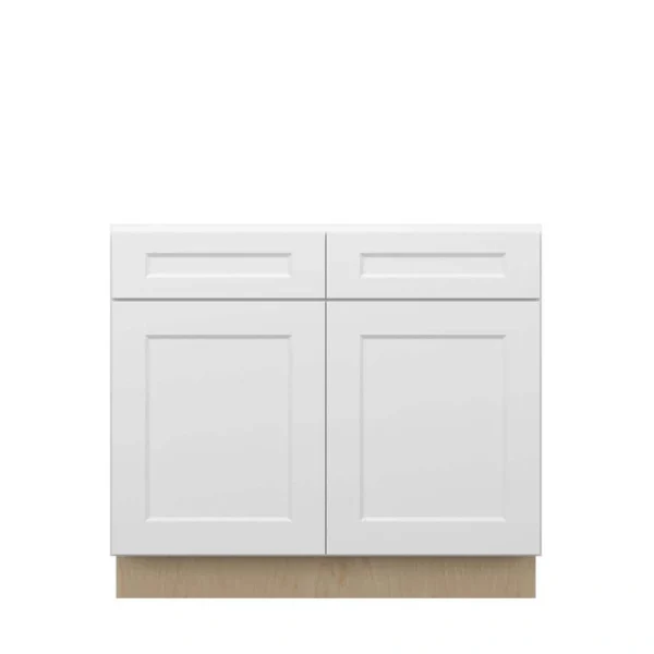 Norfolk Assembled 39 in. W x 34.5 in. H x 24 in. D Plywood Sink Base Cabinet in Painted White