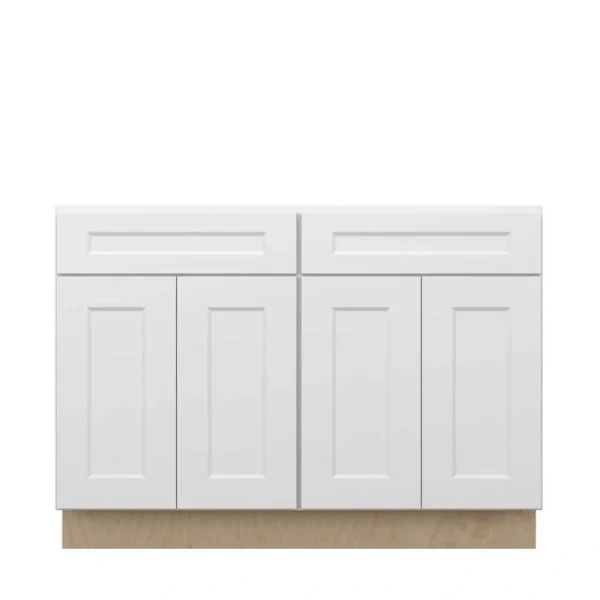 Norfolk Assembled 48 in. W x 34.5 in. H x 24 in. D Plywood Base Cabinet in Painted White