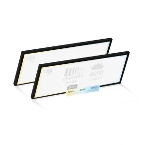NuWatt 1 ft. x 4 ft. Surface Mount Integrated LED Panel, 2000 Lumens 120-277V 3CCT 30K-50K Selectable, 0-10V Dimmable, Black 4P