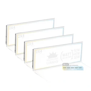 NuWatt 2 ft. x 4 ft. Drop Ceiling Backlit Integrated LED Panel 5CCT 30K-65K Color & Lumens Selectable Dimmable 120-277V (4-PK)