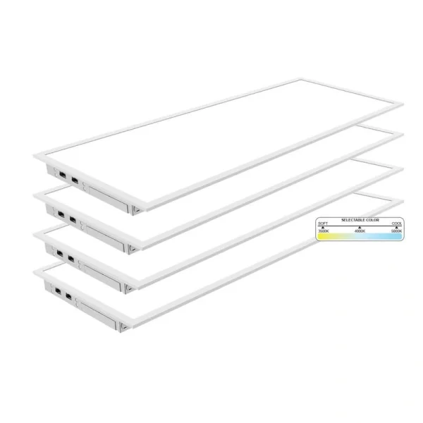 NuWatt 2 ft. x 4 ft. Integrated Backlit LED Panel Internal Driver Drop in Ceiling 5500 Lumen Dimmable 3500K 120-277V (4-Pack)